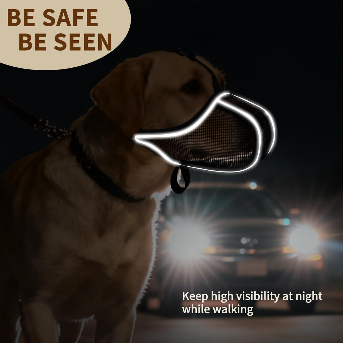 Mayerzon Dog Muzzle Mesh to Prevent Scavenging Biting Chewing | Black, XS