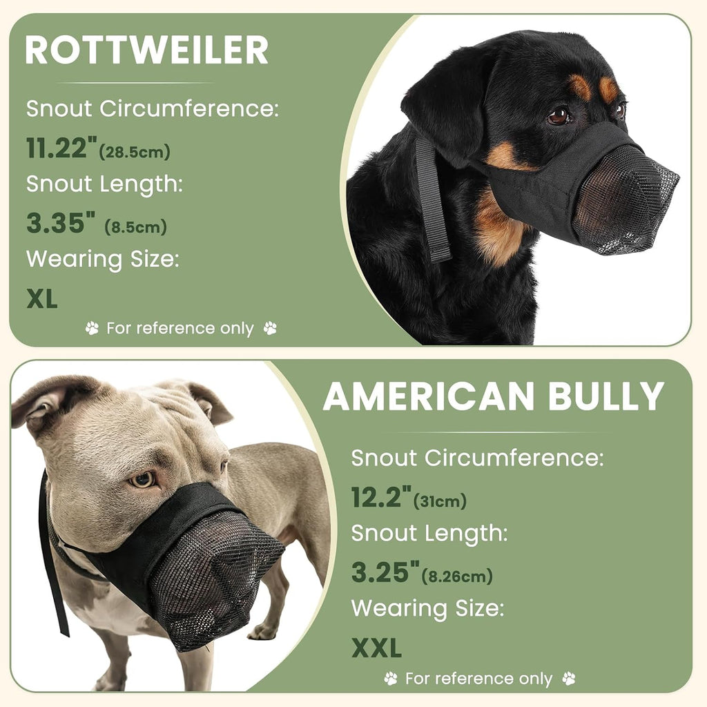 Mayerzon Full Covered Muzzle for Pitbull Bully Rottweiler Medium Large Dogs