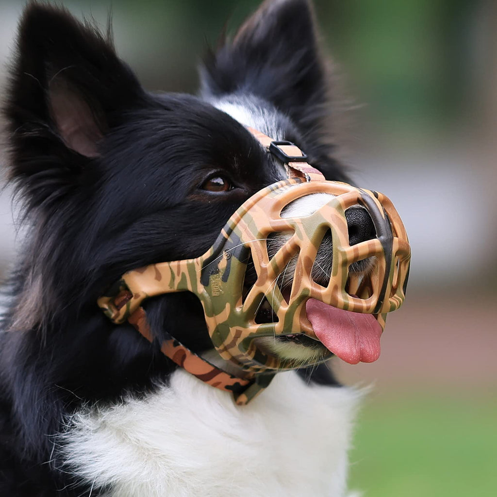 Mayerzon Dog Muzzle, Breathable Basket Muzzles for Small, Medium, Large and X-Large Aggressive Dogs Beagle German Shepherd Doberman, Cage Mouth Guard Stop Biting Chewing for Grooming Training