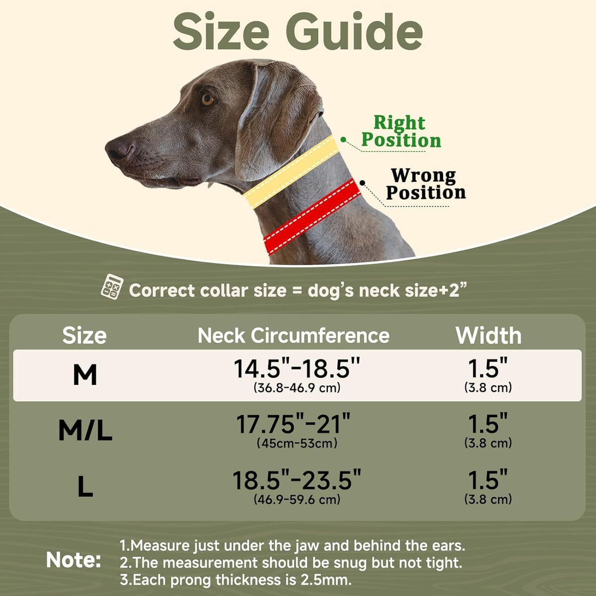 Mayerzon Martingale No Pull Dog Collar for Walking Training | Khaki, M