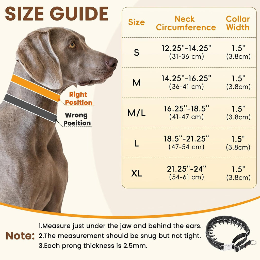 Mayerzon No Pull Collar with Alloy Buckle for Large Dogs that Pull Strongly
