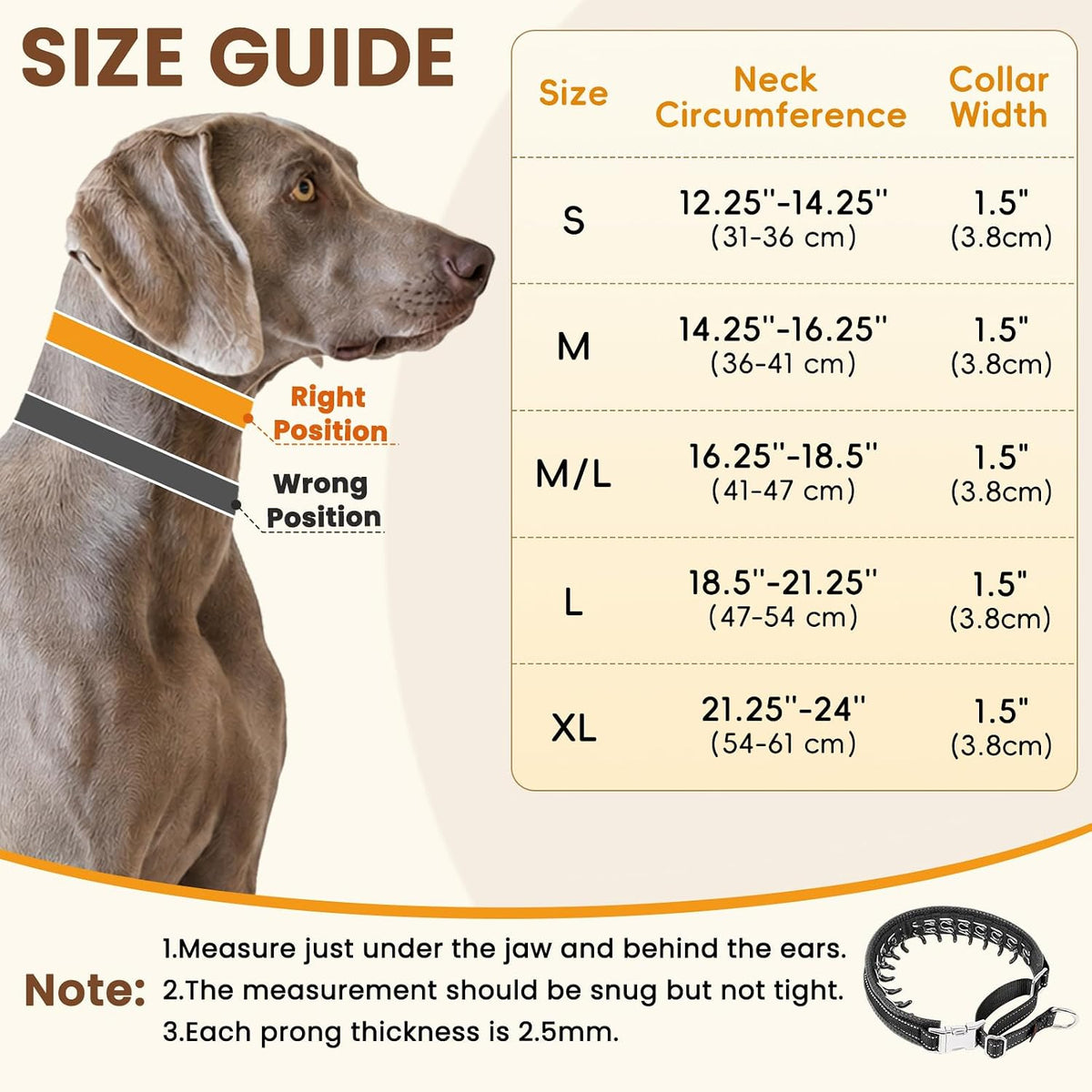 Mayerzon No Pull Collar with Alloy Buckle for Large Dogs that Pull Strongly