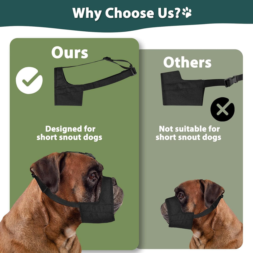 Mayerzon Soft Fabric Dog Muzzle for Pitbull Rottweiler Anti Fierce Biting