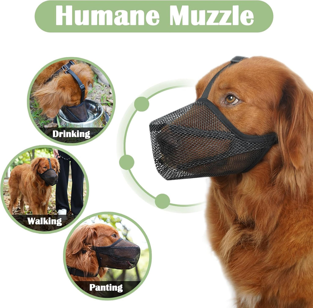 Mayerzon Soft Mesh Dog Muzzle for Small Medium Large Dogs Anti Scavenging