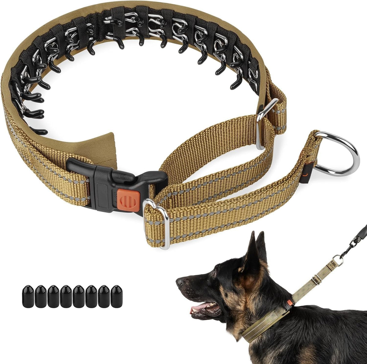 Mayerzon Martingale No Pull Dog Collar for Walking Training | Khaki, M