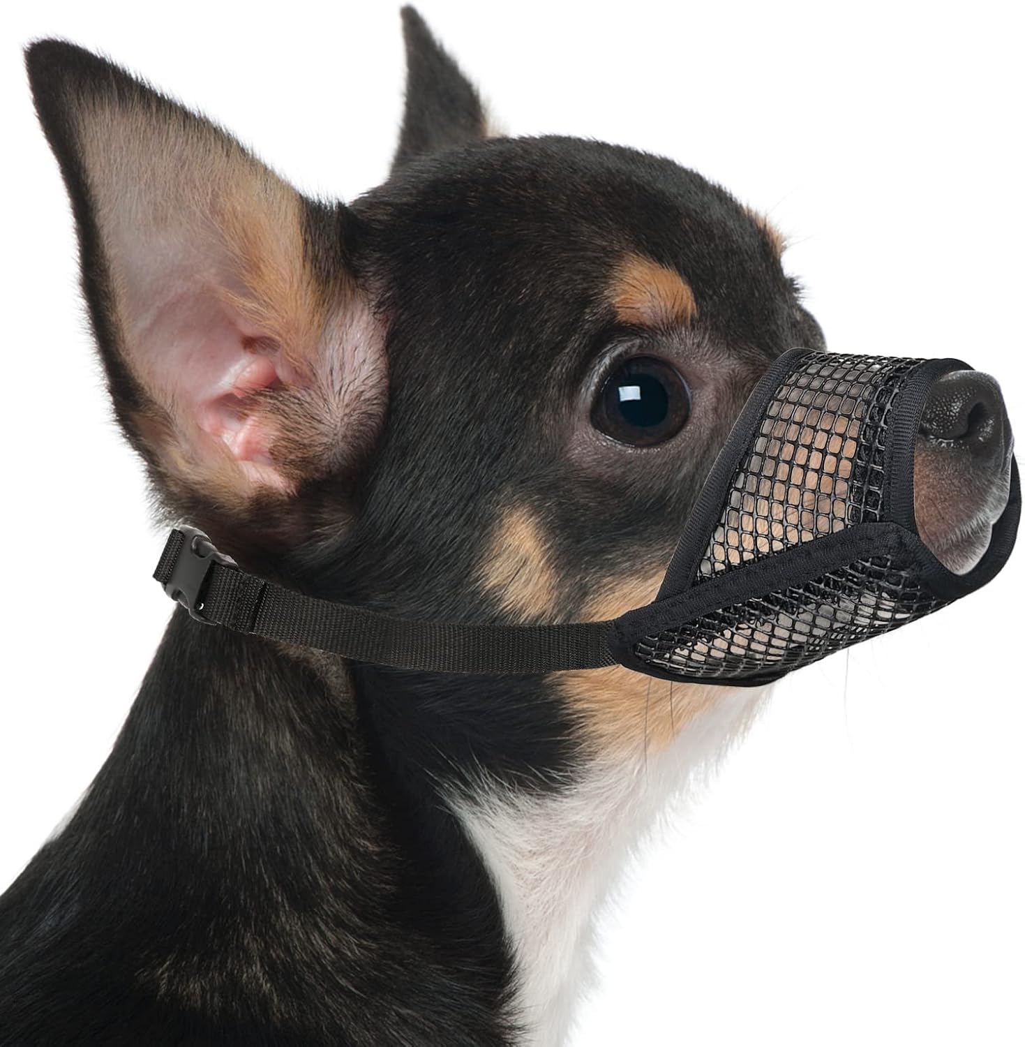 Mayerzon Dog Muzzle, Soft Mesh Muzzles for Small Medium Large Dogs Chihuahua Poodle Husky Labrador Retriever, Breathable Dog Mouth Guard for Biting Chewing Grooming, Allow Panting Drinking