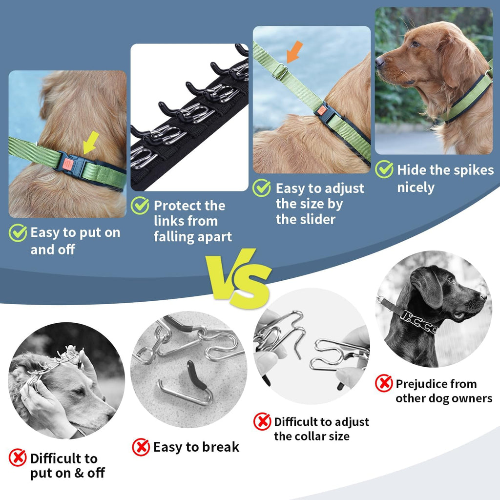Mayerzon No Pull Dog Collar Martingale, Green, M | Neck Cir 14.5"-18.5"