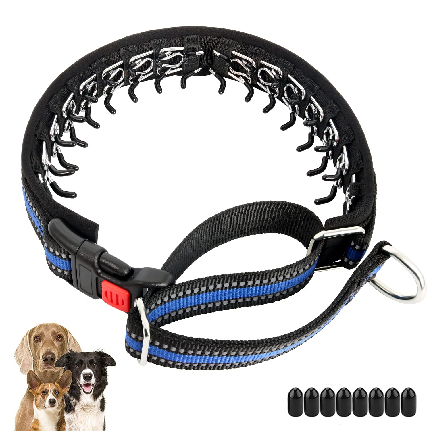 Mayerzon Martingale Collar for Small Medium Large Dogs, Patented Anti Pull Dog Collar with Reflective Strip and Buckle for Walking Training, Safe for Night Walk(M, Black)