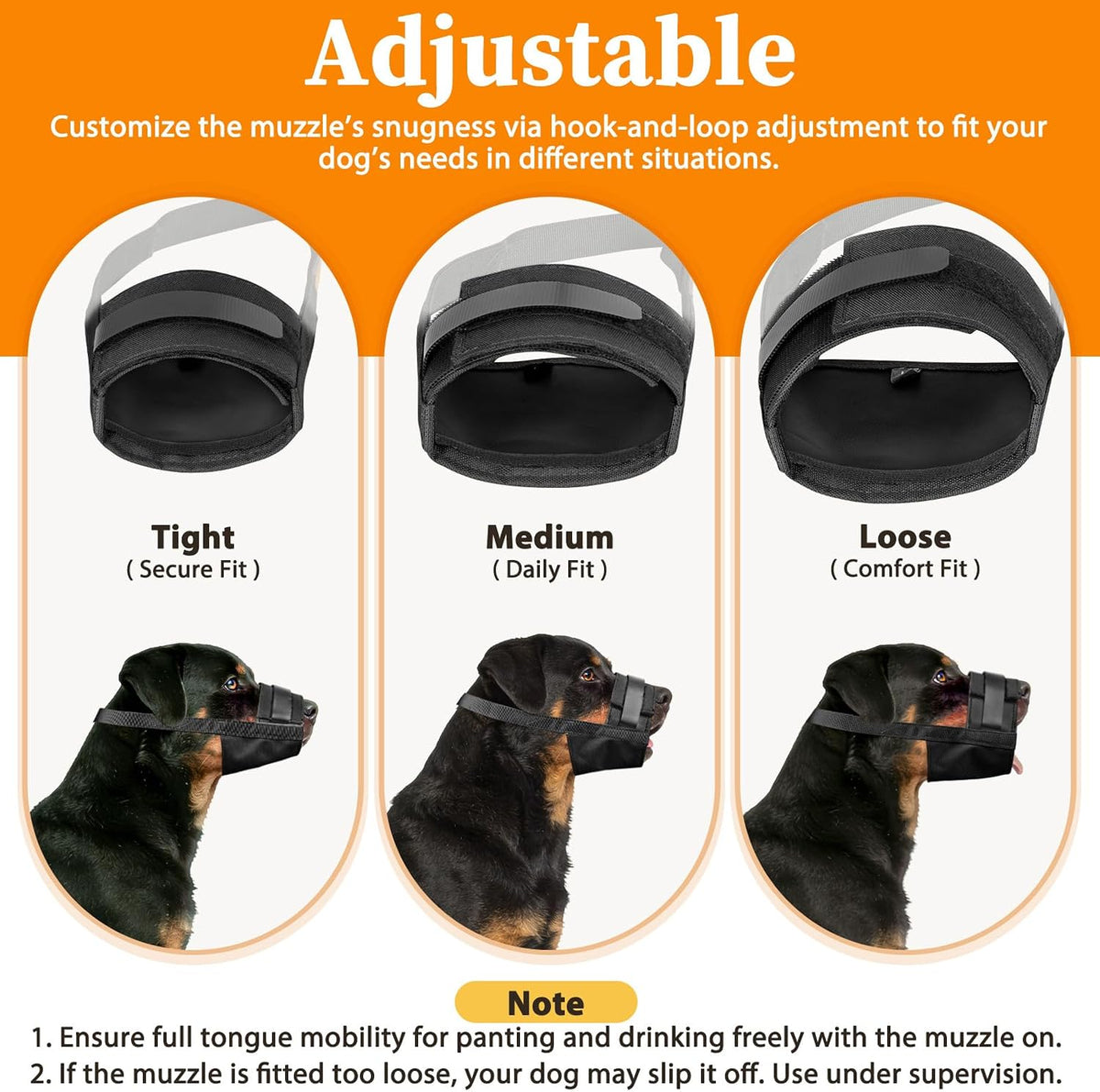 Mayerzon Adjustable Dog Muzzle, Fabric Medium Large Dog Muzzle Anti Biting