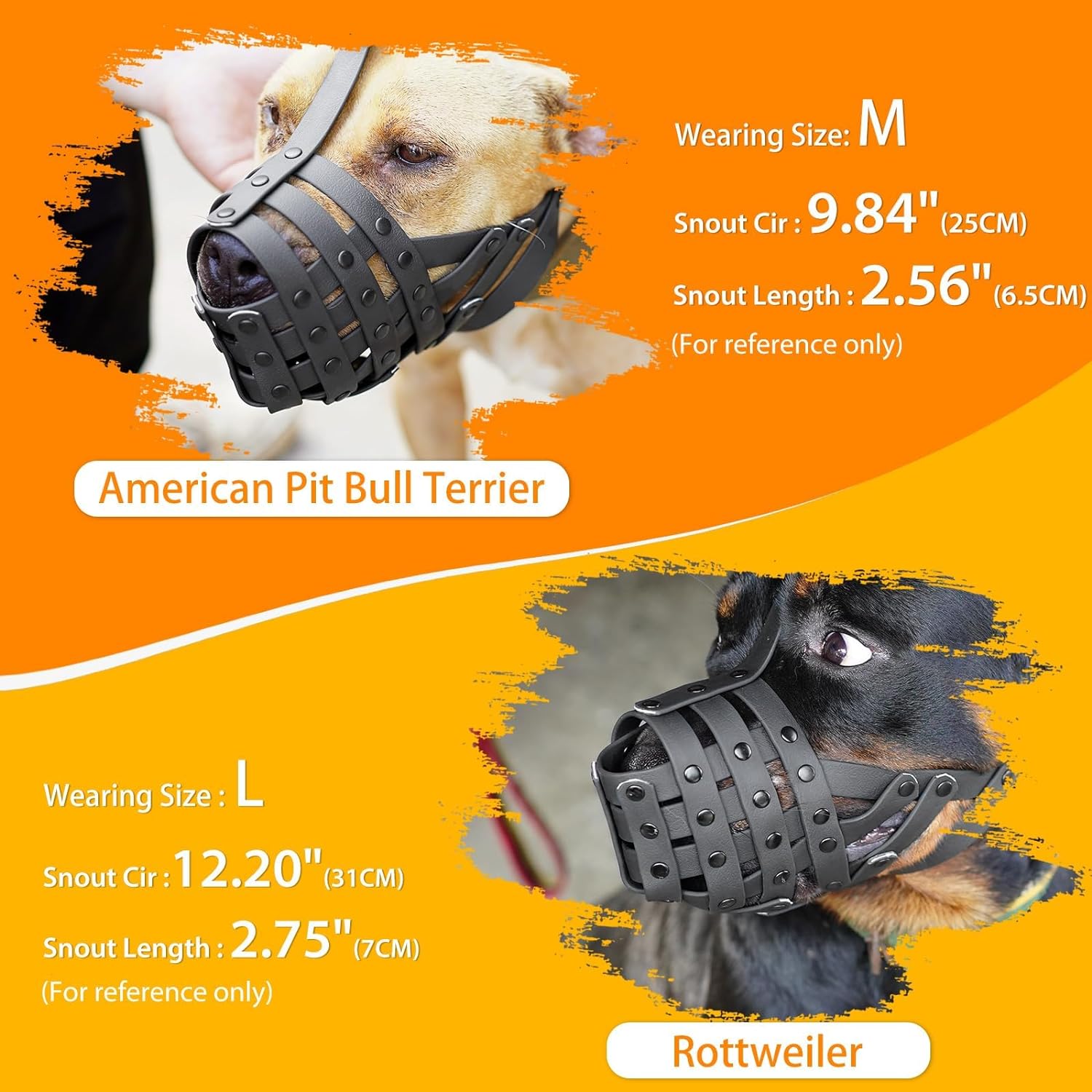 Mayerzon Pitbull Muzzle for Large Medium Sized Dogs to Prevent Biting Scavenging, Basket Muzzle for Rottweiler Staffordshire Terrier in Grooming Training, Allow to Pant Drink, Lightweight and Sturdy
