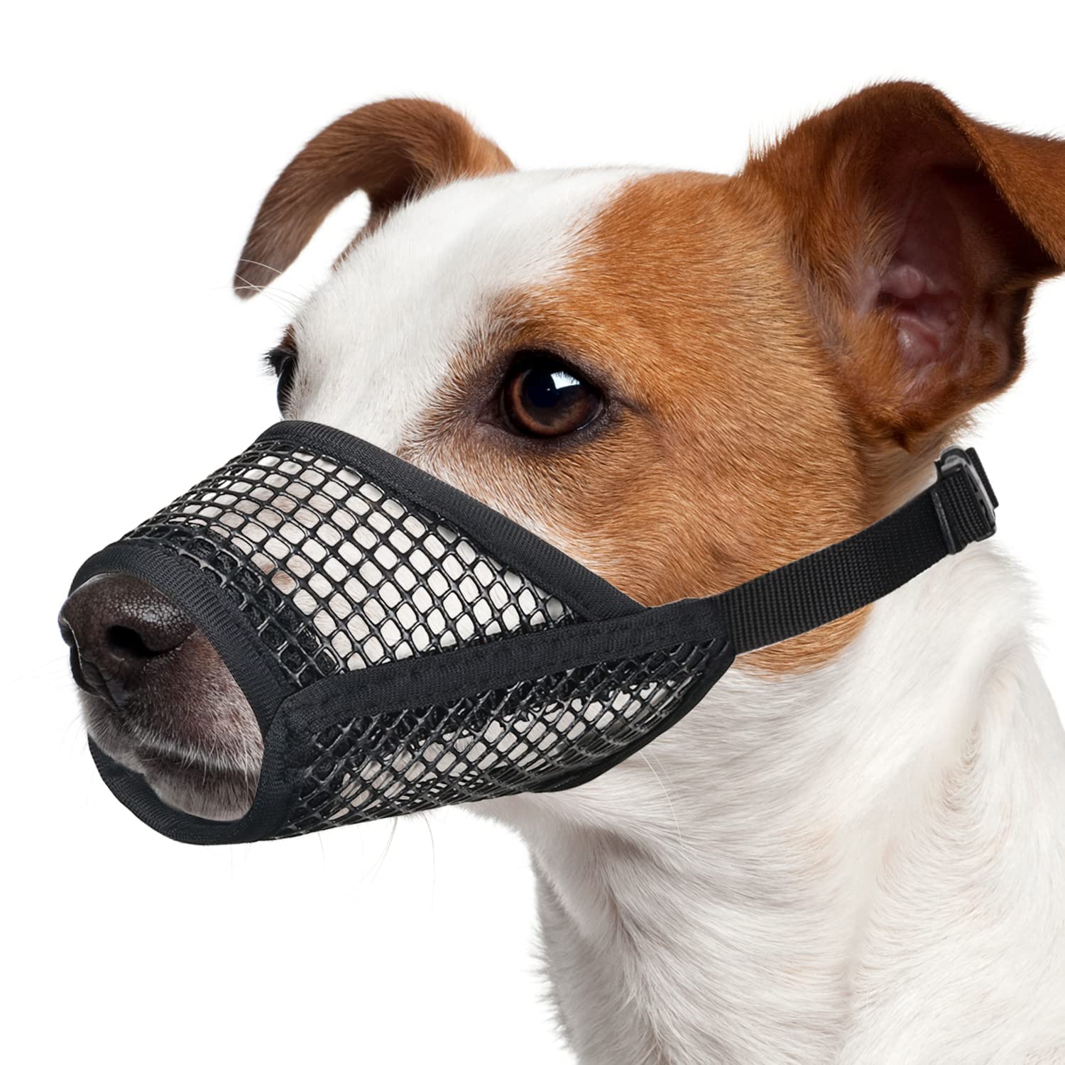 Mayerzon Dog Muzzle, Soft Mesh Muzzles for Small Medium Large Dogs Chihuahua Poodle Husky Labrador Retriever, Breathable Dog Mouth Guard for Biting Chewing Grooming, Allow Panting Drinking