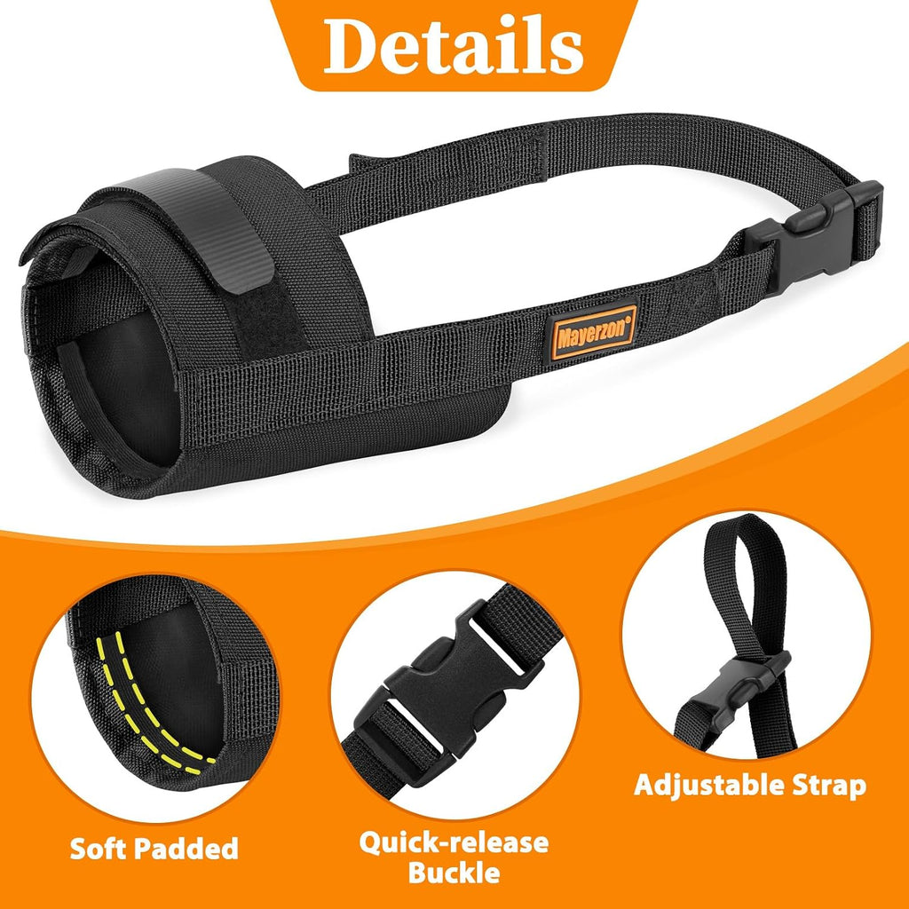 Mayerzon Adjustable Dog Muzzle, Fabric Medium Large Dog Muzzle Anti Biting