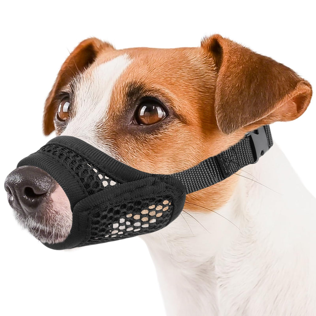 Mayerzon Mesh Muzzle for Short Snout and Small Medium Dogs Anti-Biting