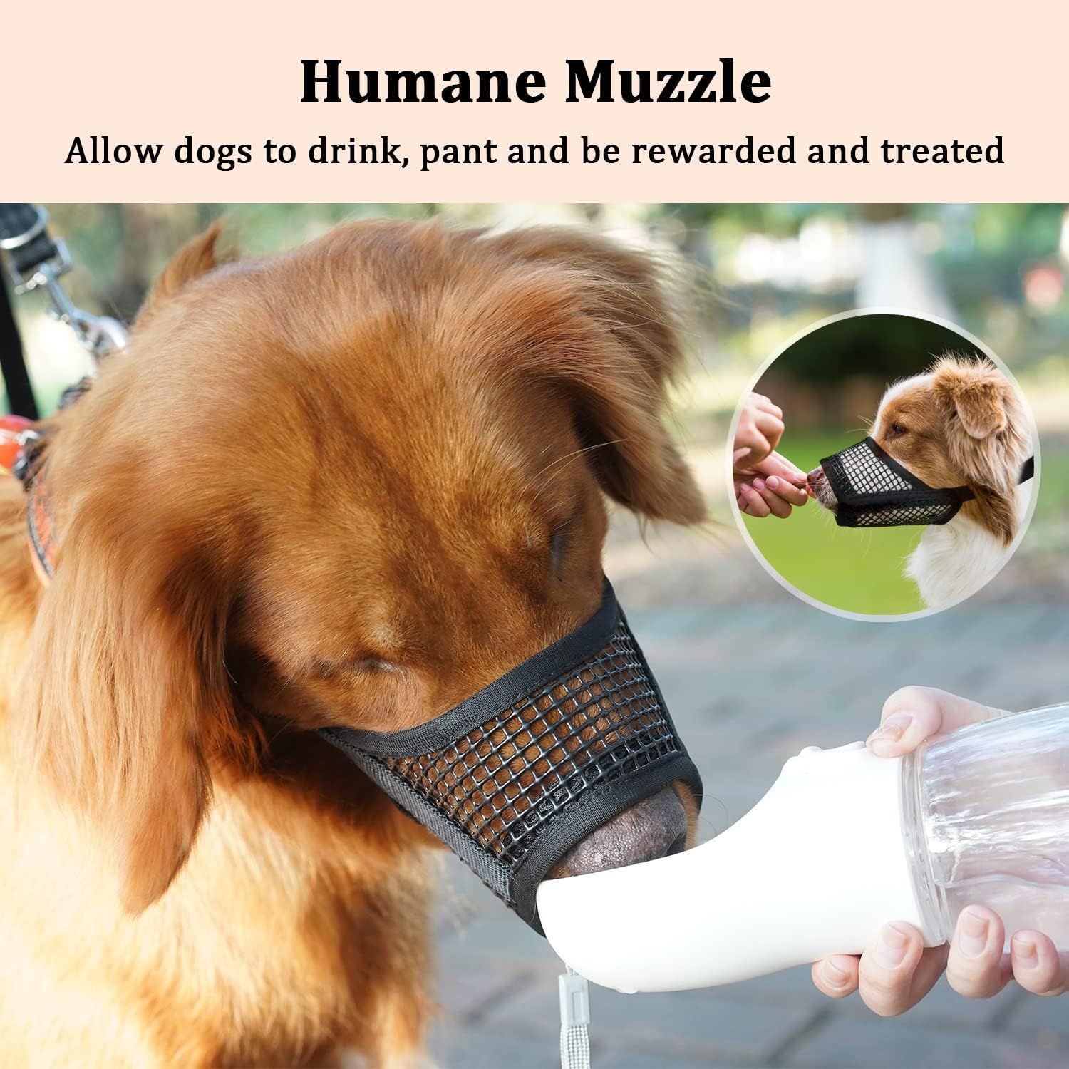 Mayerzon Dog Muzzle, Soft Mesh Muzzles for Small Medium Large Dogs Chihuahua Poodle Husky Labrador Retriever, Breathable Dog Mouth Guard for Biting Chewing Grooming, Allow Panting Drinking