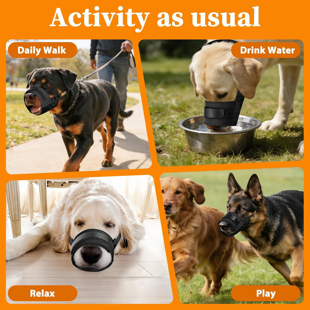 Mayerzon Adjustable Dog Muzzle, Fabric Medium Large Dog Muzzle Anti Biting
