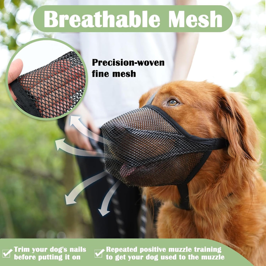 Mayerzon Soft Mesh Dog Muzzle for Small Medium Large Dogs Anti Scavenging