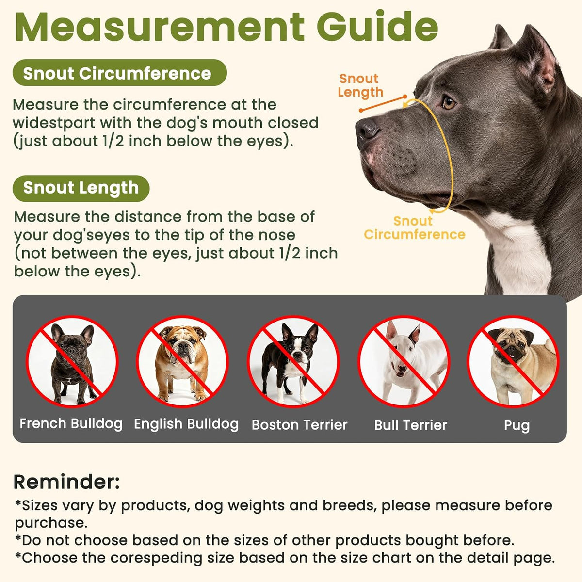 Mayerzon Full Covered Muzzle for Pitbull Bully Rottweiler Medium Large Dogs